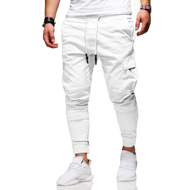 Solid Color Drawstring Casual Joggers